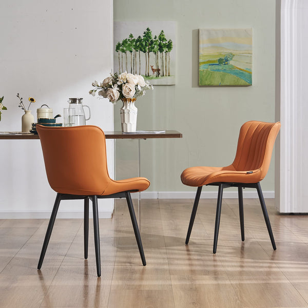 Camel Dining Chairs Set of 2 Upholstered Mid Century Modern Kitchen Chair