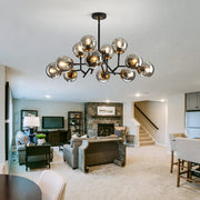 12-Light Glass Globe Sputnik Chandelier Mid-Century Modern