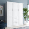 100% Solid Wood Cosmo 3-Door Wardrobe Armoire with Raised Panel Doors