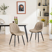 Dining Chairs Set of 2, Khaki Armless Dinner Chairs