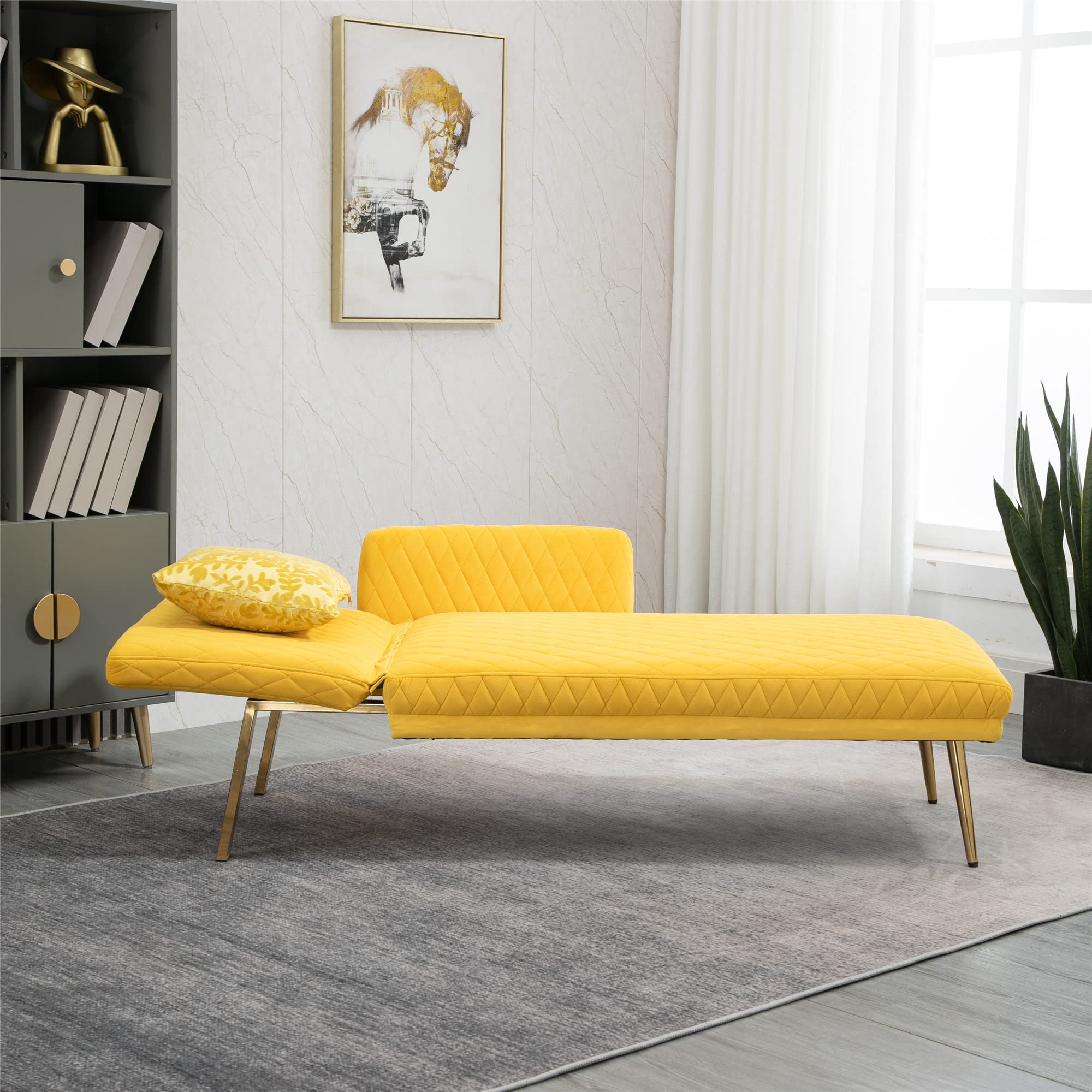 Chaise Lounge Indoor Tufted Velvet Modern Upholstered Recliner Loveseat Sofa