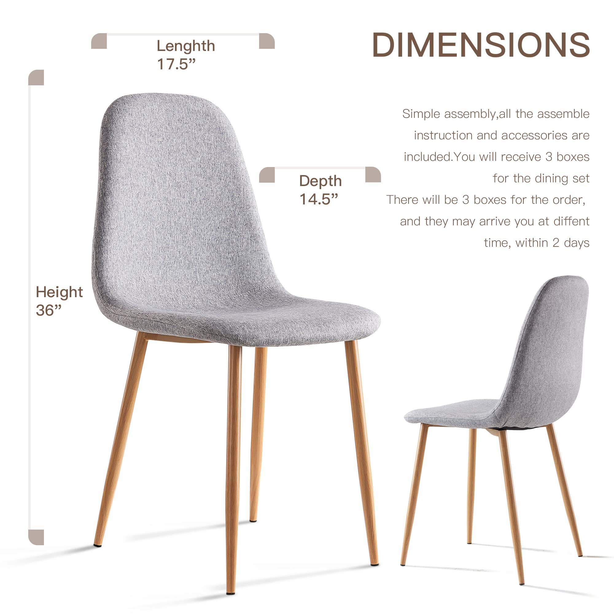 Modern Dining Room Table Set 5 Pieces