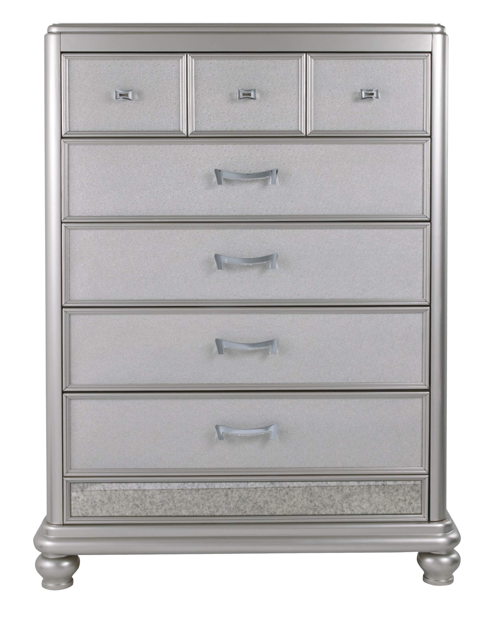 5 Drawer Chest with Faux Shagreen Drawer Fronts