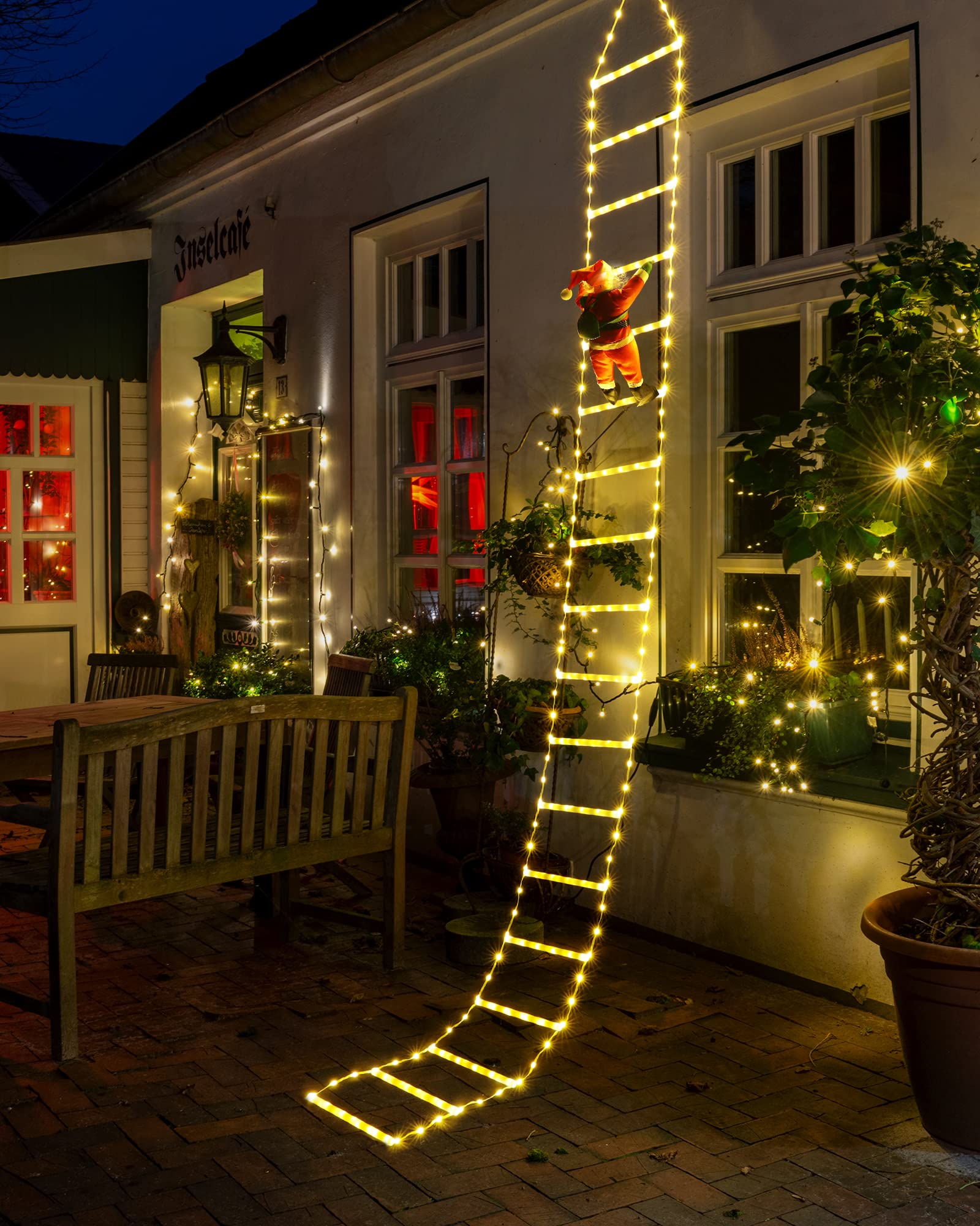 LED Christmas Lights - 10ft Christmas Decorative Ladder