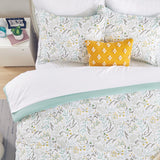 Cute Floral Bedding Comforter Sets, 3 Pieces Breathable and Soft Comforter with Pillow