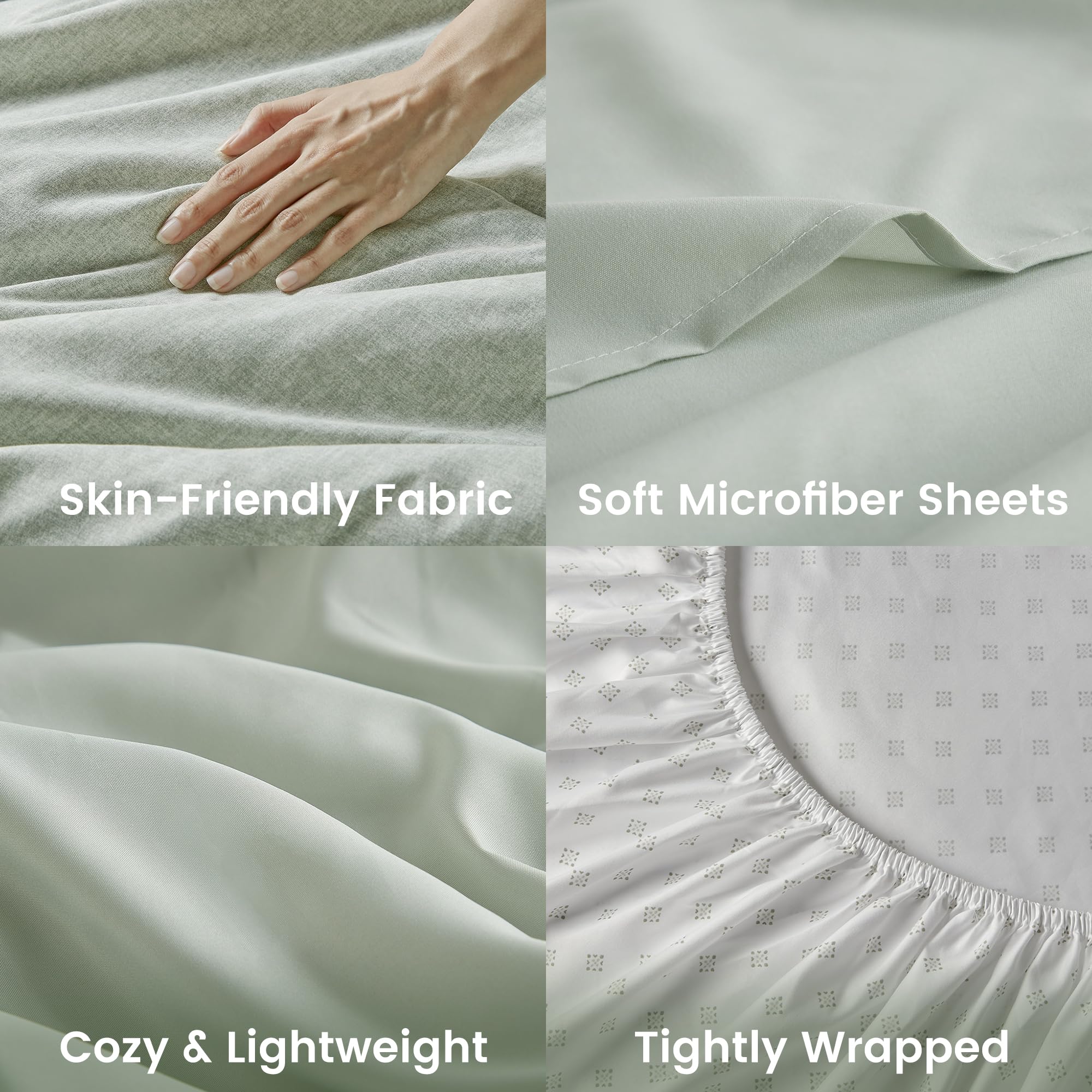 Queen 7 Pieces Comforter Set, Boho Bed Sets for Queen Size, Farmhouse Bedding Sets