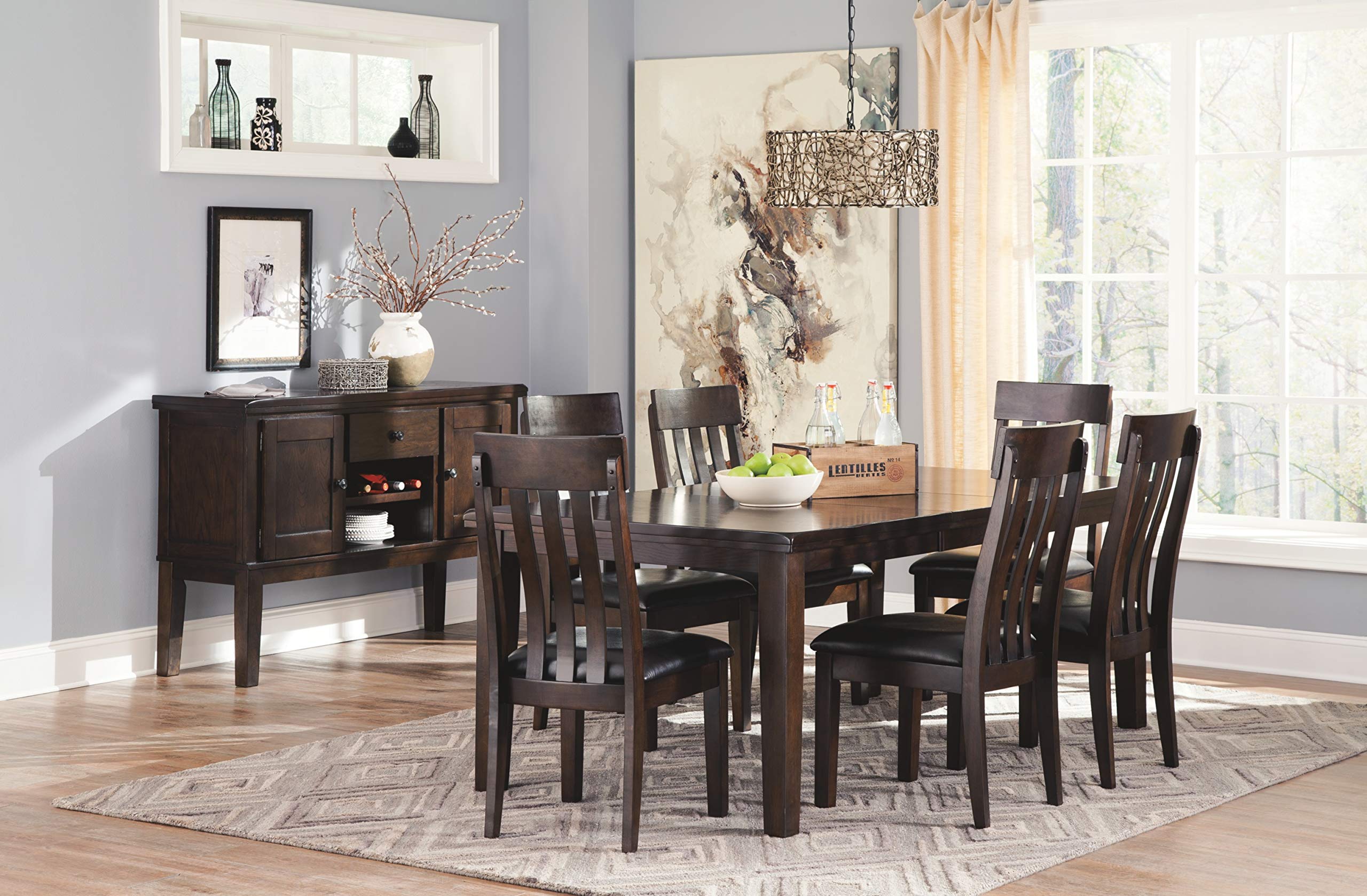Haddigan Traditional Rectangular Dining Extension Table, Seats up to 8