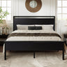 Queen Size Platform Bed Frame with Wooden Headboard and Footboard, Heavy Duty