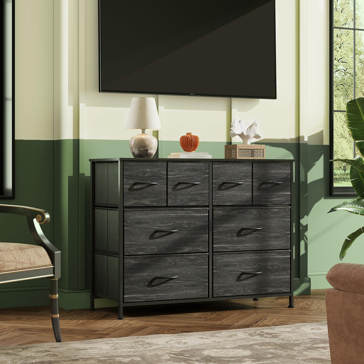 Dresser for Bedroom with 8 Drawers, Wide Fabric Dresser for Storage and Organization