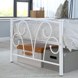 Twin Bed Frame with Headboard, Metal Platform Bed Frame with 12 Inch Storage Space