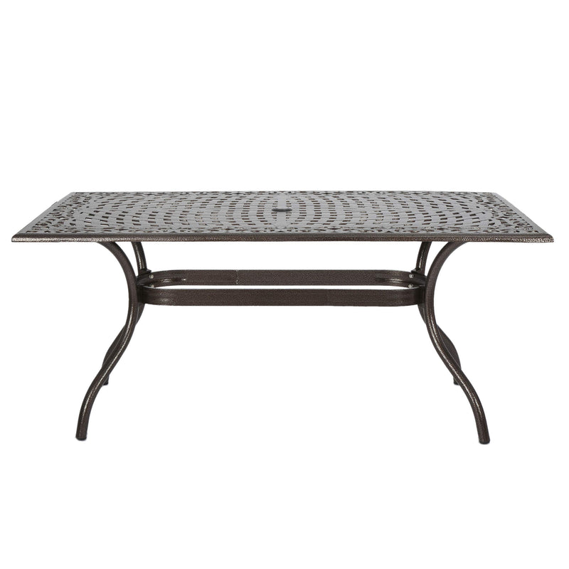 Yamilet Outdoor Dining Table, Hammered Bronze