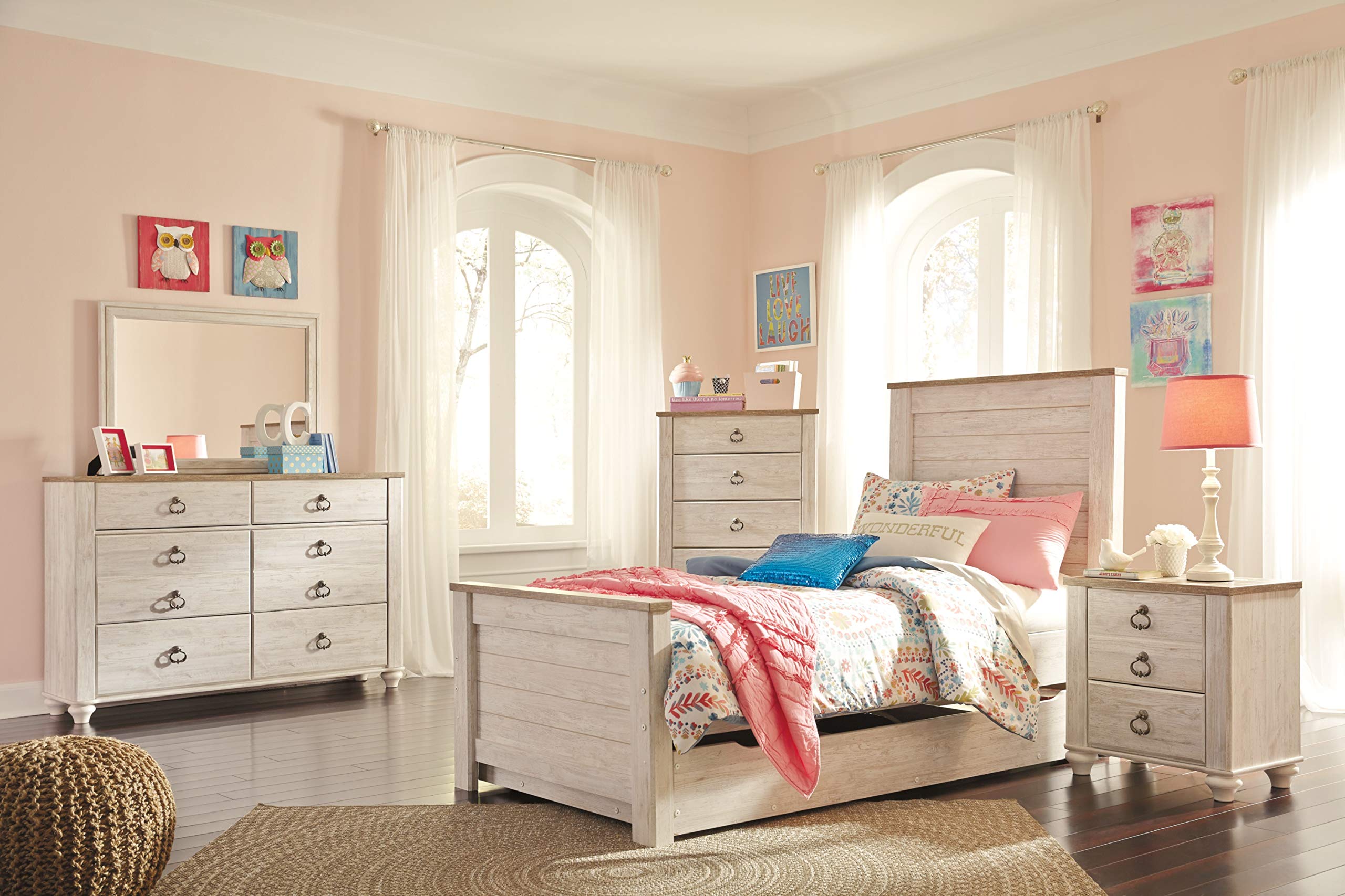 Willowton Farmhouse 2 Drawer Nightstand