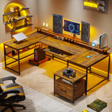 U Shaped Desk, Reversible L Shaped Home Office