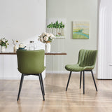 Olive Green Dining Chairs Set of 2 Upholstered Mid Century Modern Kitchen Chair