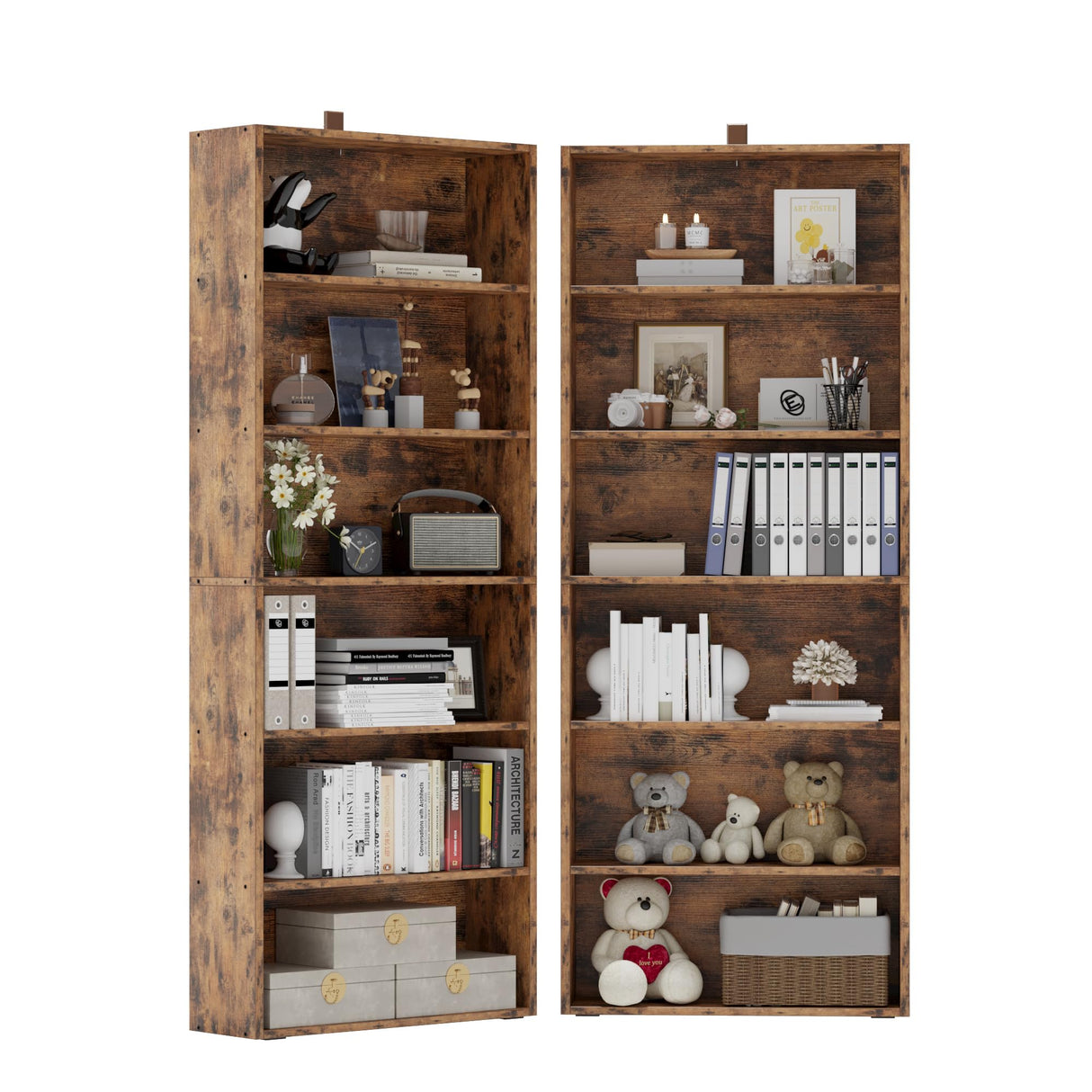 Bookshelves and Bookcases Set of 2 Floor Standing