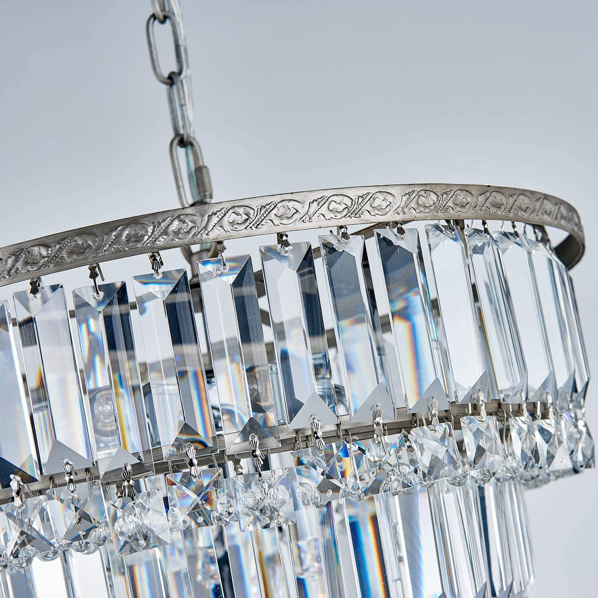 Modern Crystal Chandelier with 5 Lights and 3-Tier