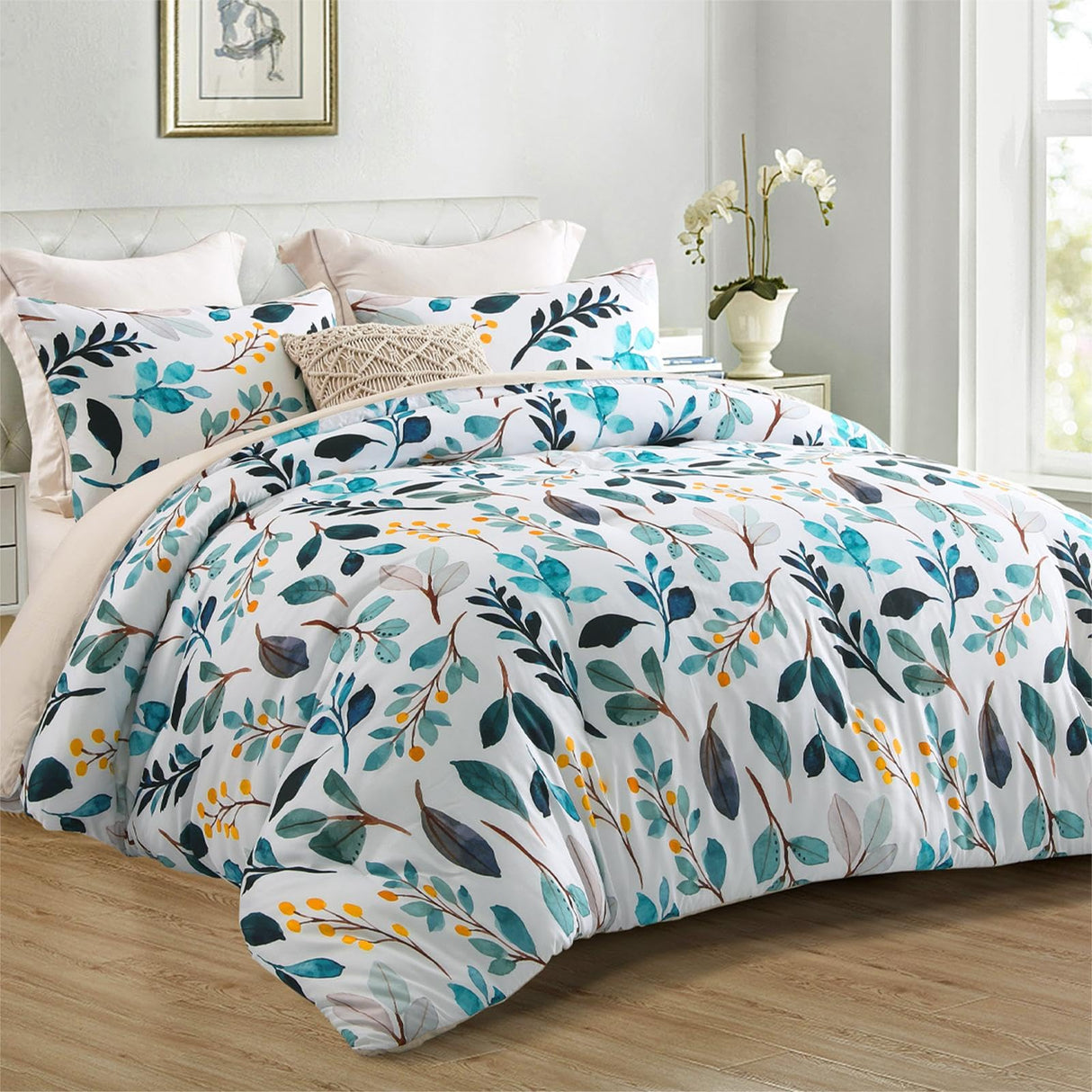 3-Piece Queen Comforter Set, Soft Reversible Full Size Bedding Comforter Sets