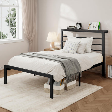 4.7" Headboard Shelf, Heavy-Duty Platform Bed Frame