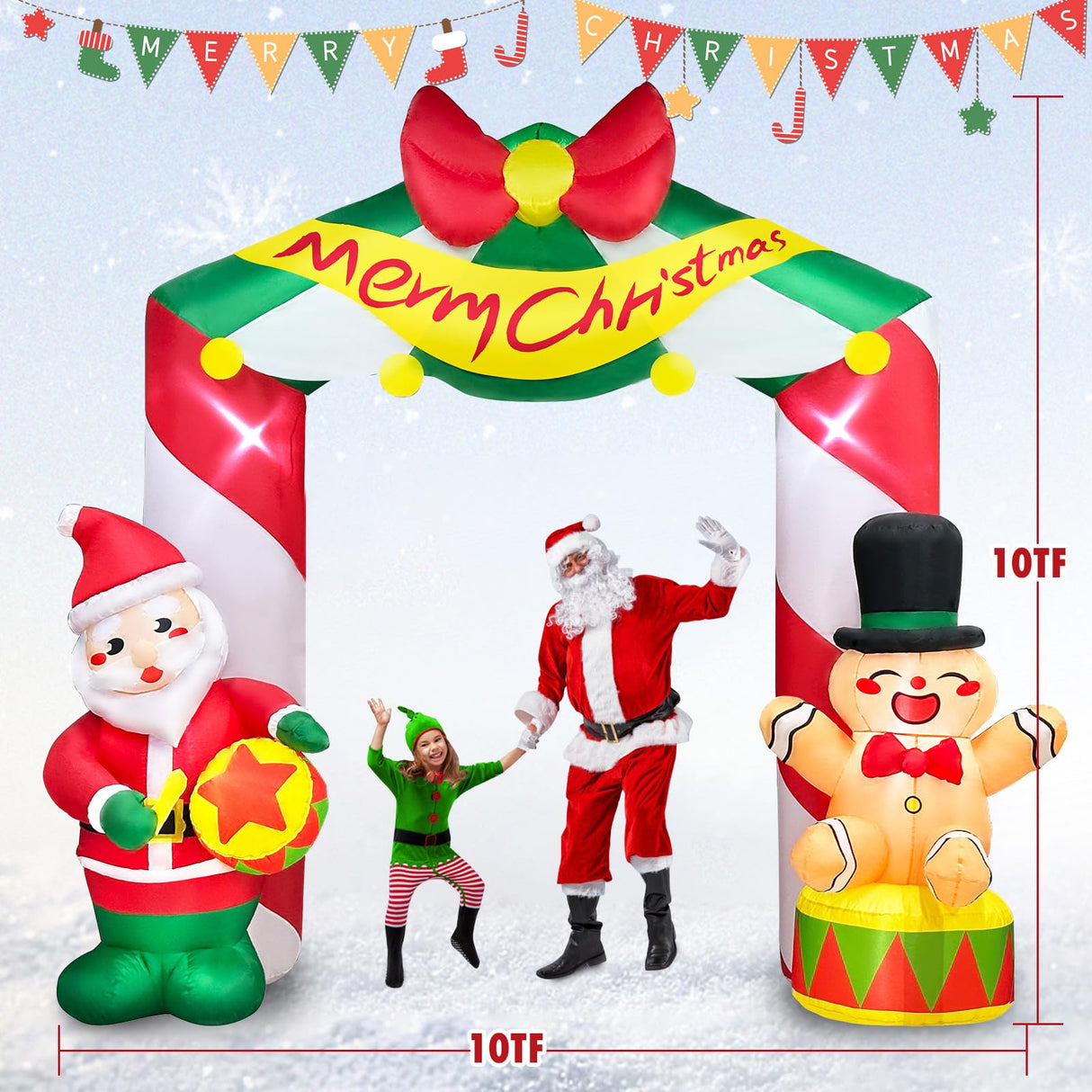 10 FT Christmas Inflatables Arch Outdoor Decorations