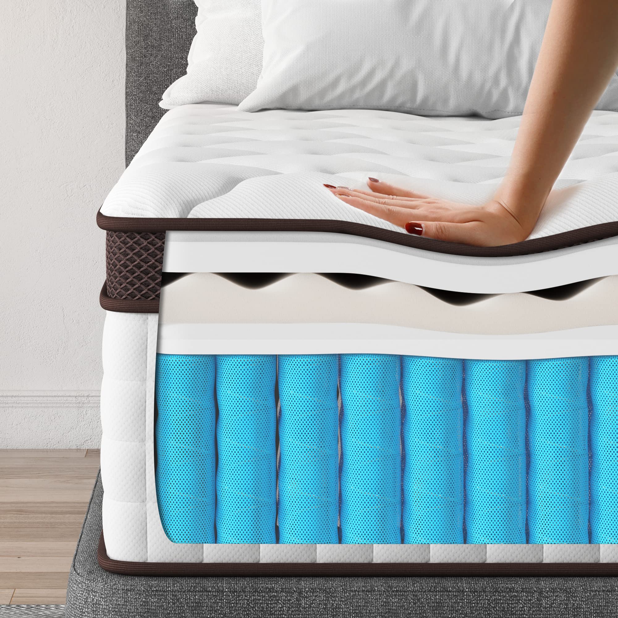 King Size Mattress,14 Inch Hybrid Mattress