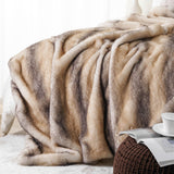 Luxury Faux Fur Throw Blanket, Soft Cozy Mink Fur Blanket for Couch, Sofa, Chair