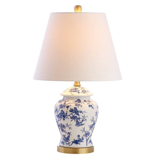 JYL3005A Penelope 22" Chinoiserie LED Table Classic Cottage Bedside Desk Nightstand Lamp