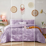 Queen Comforter Set, Purple 8 Pieces Aesthetic Pom Comforter Sets