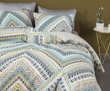 Comforter King Size, 600 Thread Count Cotton Golden & Blue Bohemian Pattern