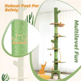 Floor to Ceiling Cat Tree Ajustable Height [82-108 Inches=208-275cm 6 Tiers Tower Fit