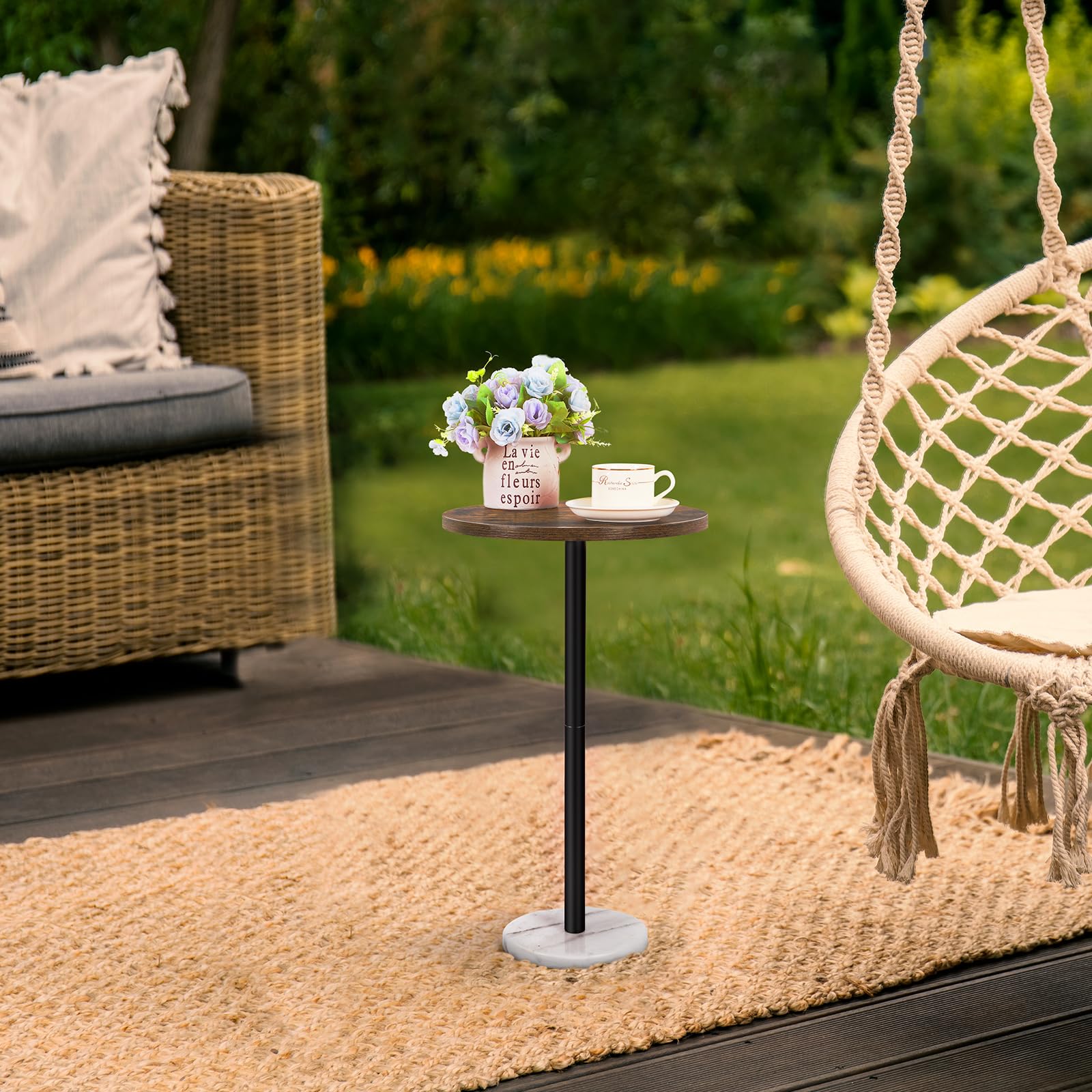 Round Table Set of 2 Small End Table for Small Spaces Round Coffee Table
