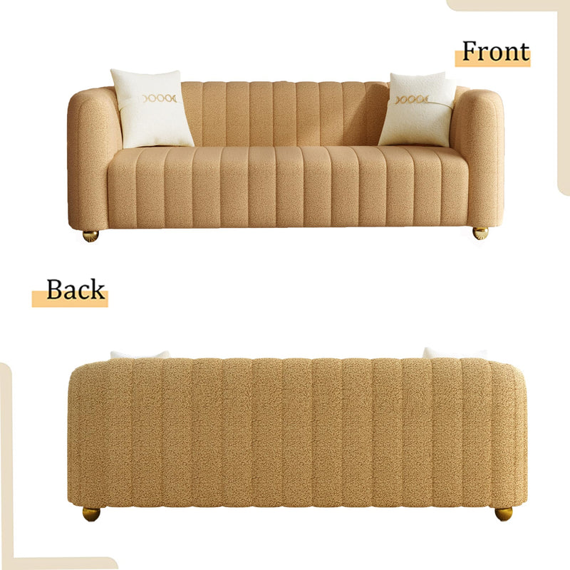Lambswool Sofa for Living Room, 84" Mid-Century Modern Brown Couch, Luxury Loveseat Sofa Couch, Sectional Love seat Sofa Couch
