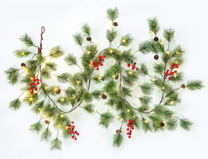 9FT Prelit Artificial Christmas Garland with Multi