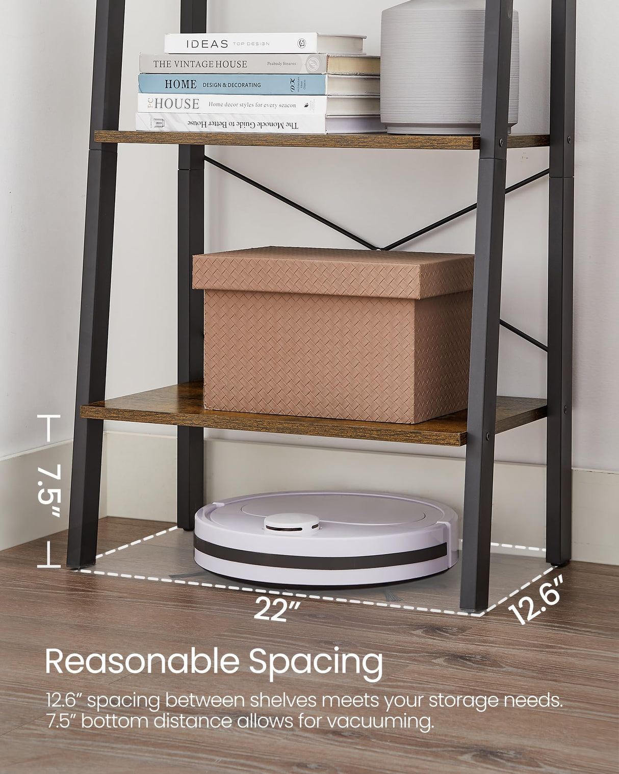 Ladder Shelf, 4-Tier Bookshelf, Storage Rack