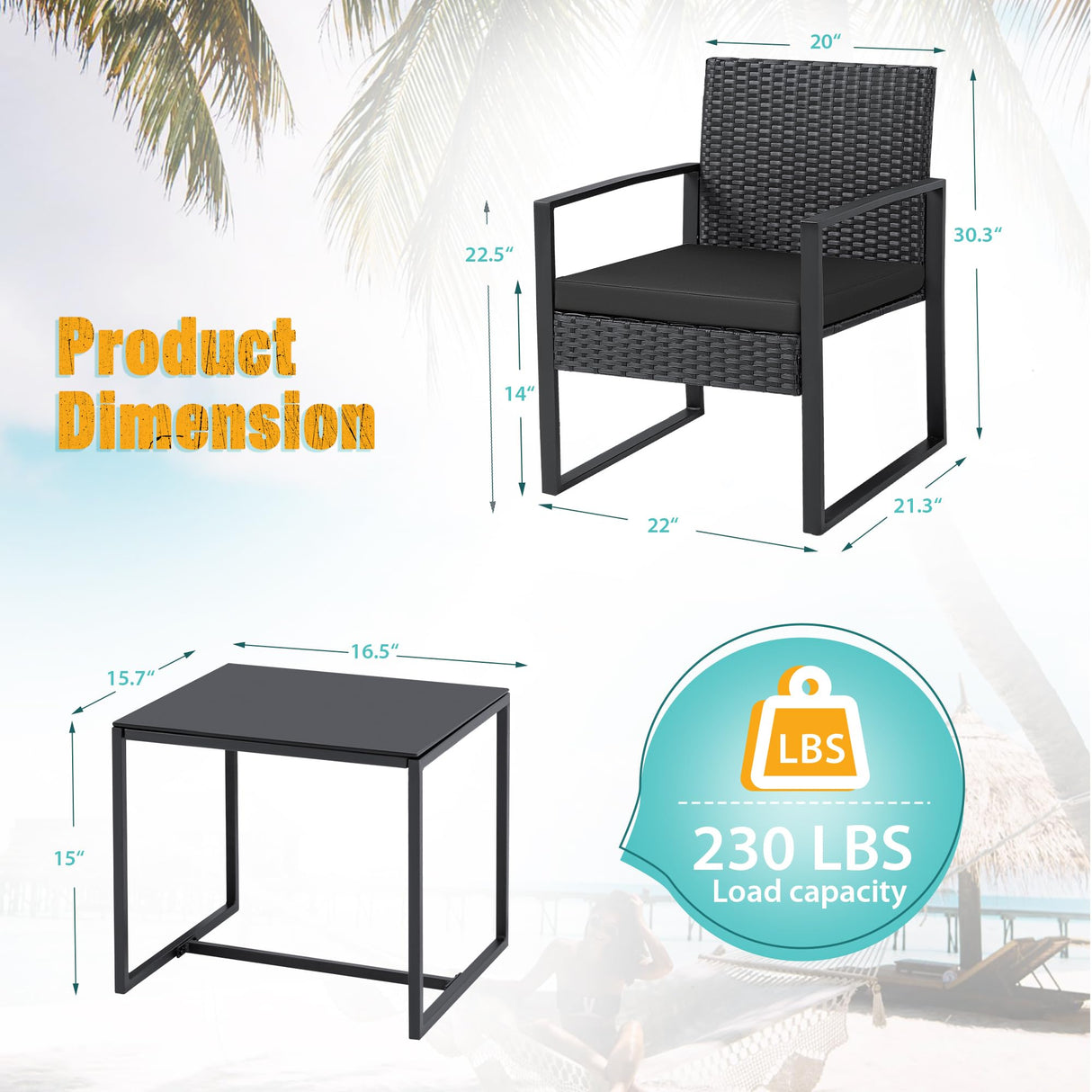 Patio Set Outdoor Wicker Furniture Sets Modern Rattan Chair Conversation Sets