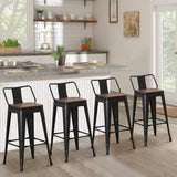 24 Inch Swivel Bar Stools Set of 4 Counter Height Stools Industrial Metal Barstools