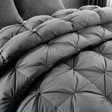 Oversized King Feather and Down Comforter, Grey Pinch Pleat Thick Duvet Insert