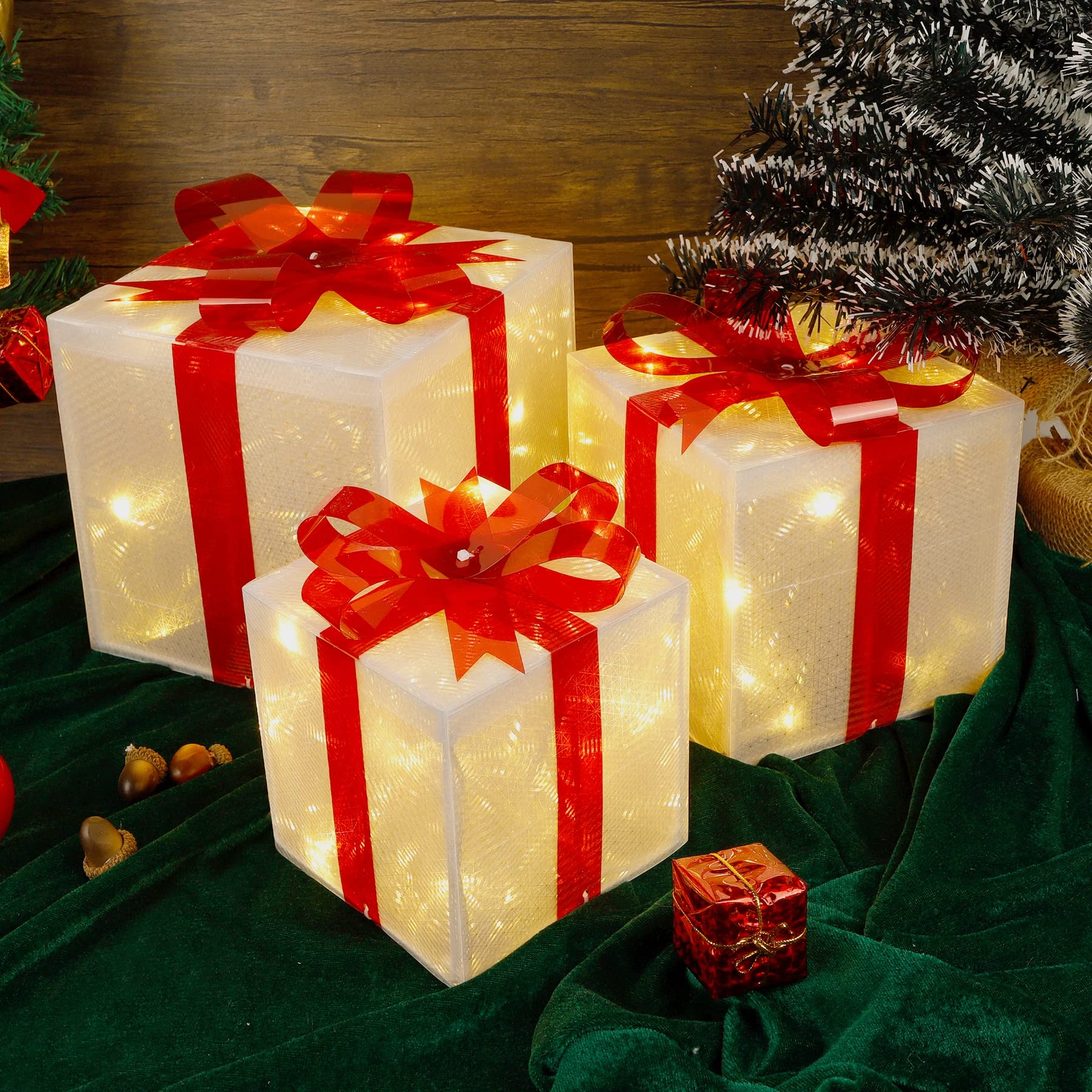 Christmas Lighted Gift Boxes Decorations
