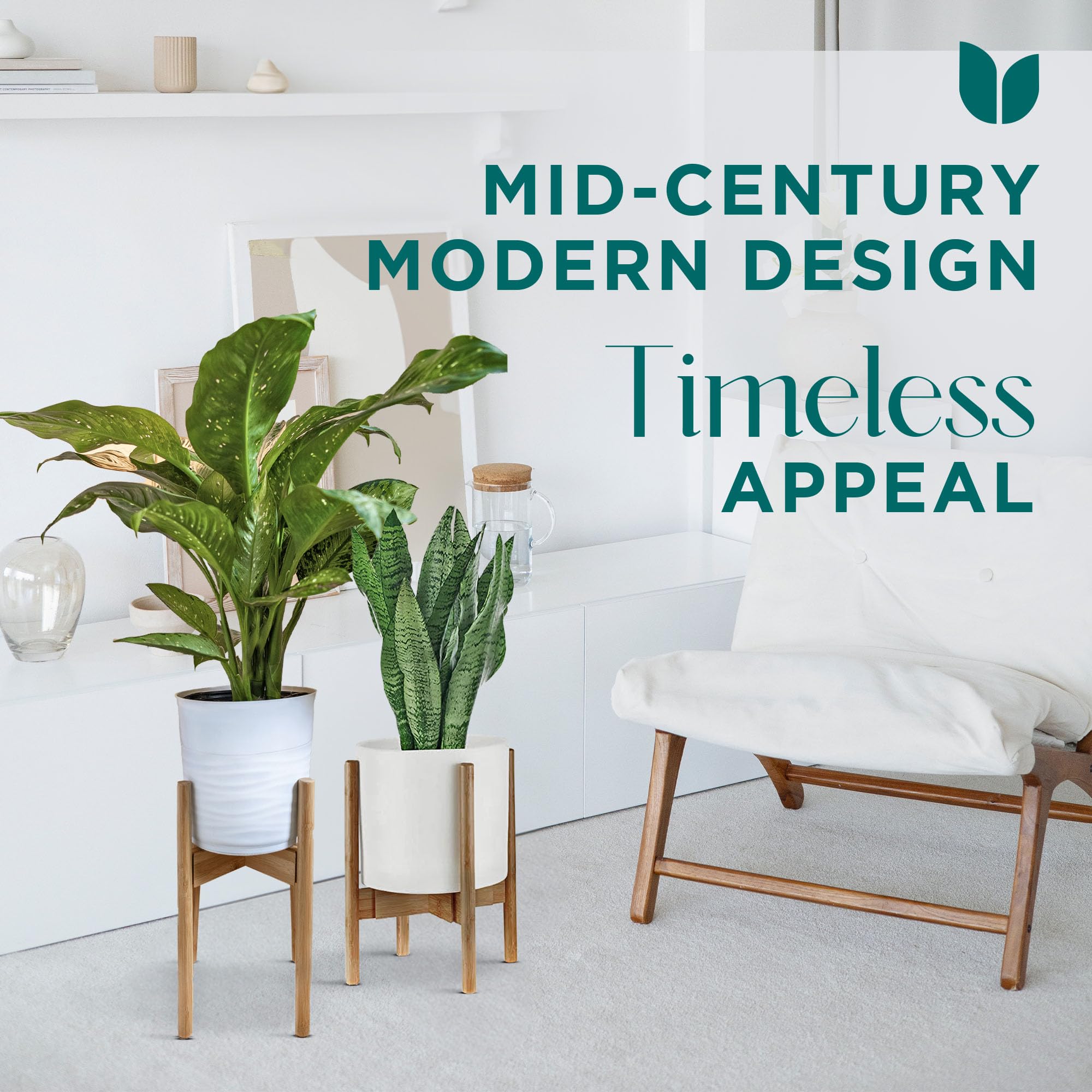 Uppwell Adjustable Bamboo Plant Stand