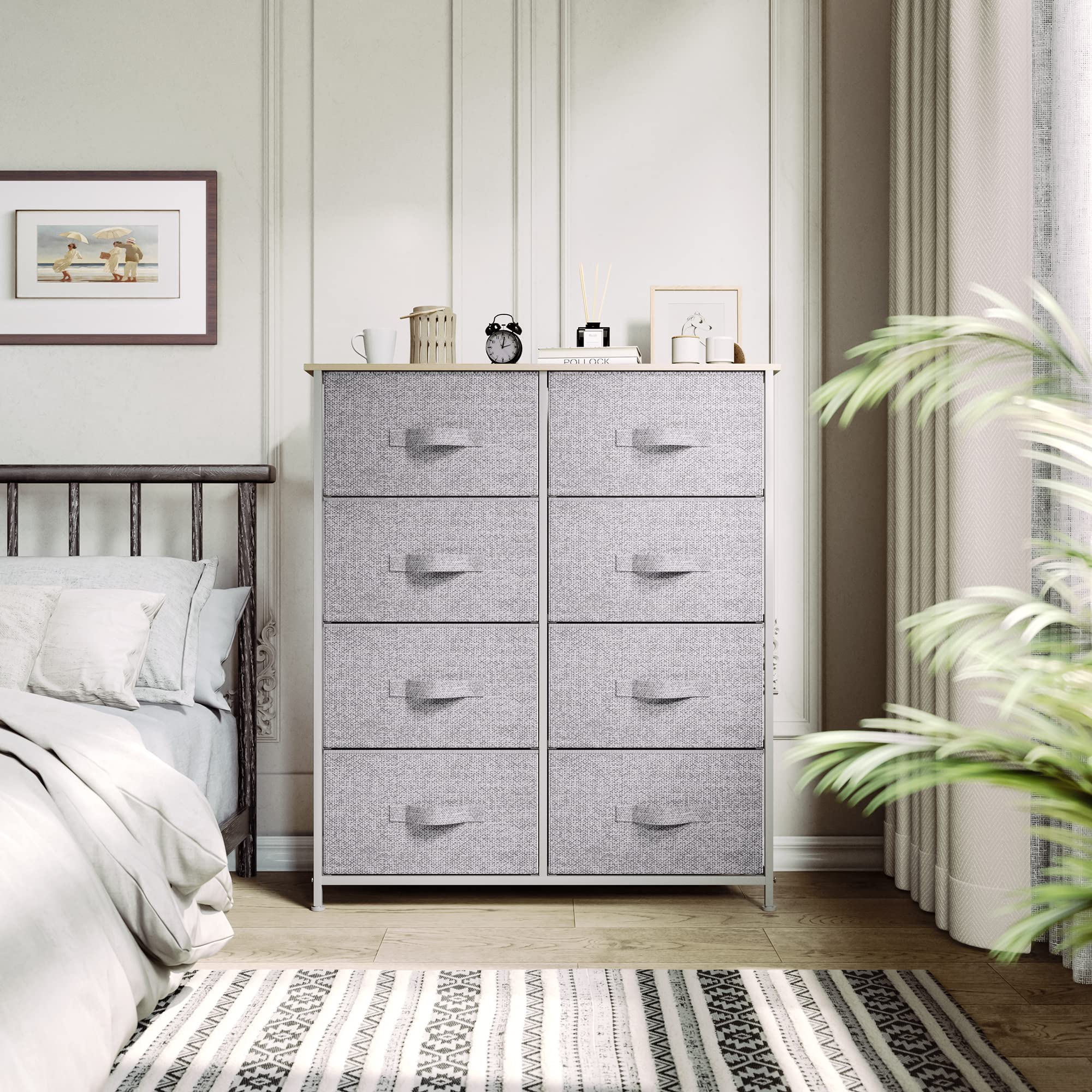 8 Drawers Dresser - Fabric Storage Tower, Organizer Unit for Bedroom, Living Room