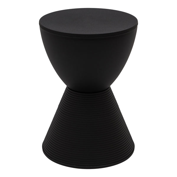 Modern Boyd Side Table Indoor and Outdoor Use, 16.75" H x 11.75" W x 11.75" D (Black)