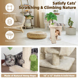 Cat Tower 33'' Cat Tree Indoor Palm Tree Large Cat Perch with Scratching Board Cat Tower