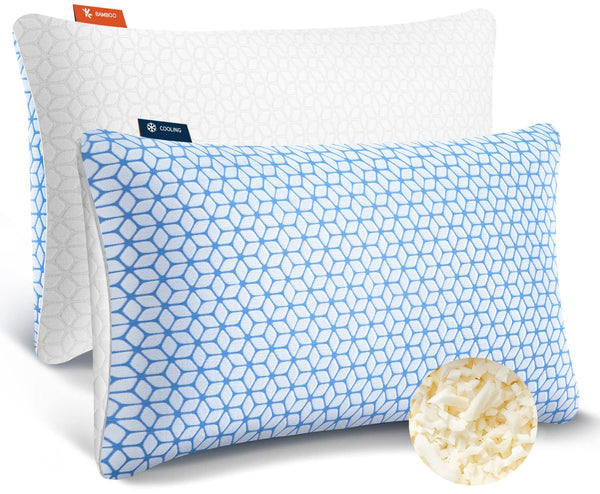 Pillows Queen Size Set of 2, Queen Pillows 2 Pack for Bed Shredded Memory Foam Pillows