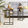 C Shaped End Table,Side Table for Sofa and Bed,Set of 1/2