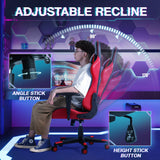 Ergonomic Gaming Chair Racing Style Adjustable Height High Back PC Computer Chair with Headrest and Lumbar Support