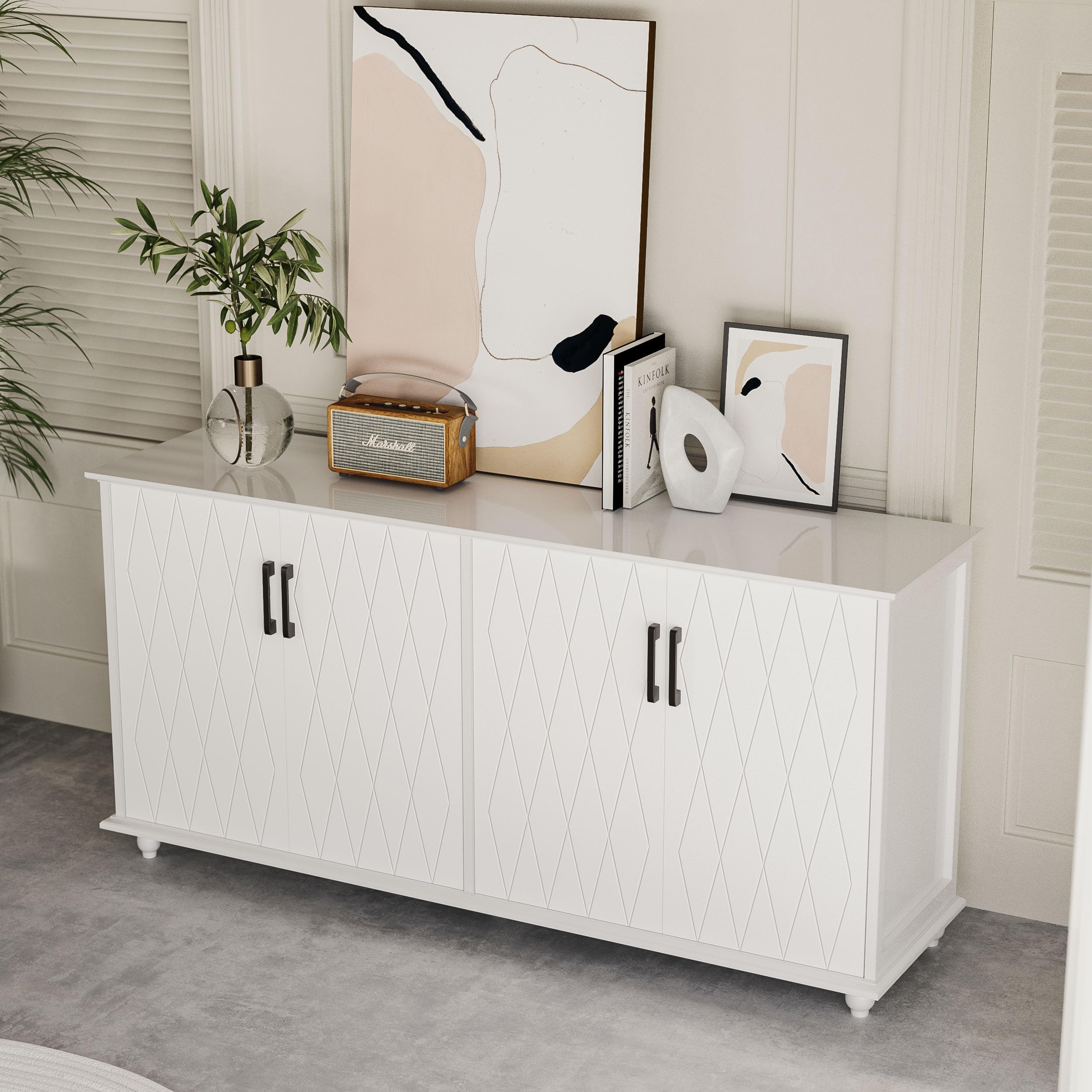 Sideboard Cabinet, 62'' Buffet Cabinet with Storage