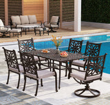 Cast Aluminum Rectangular Patio Dining Tables for 6 Person