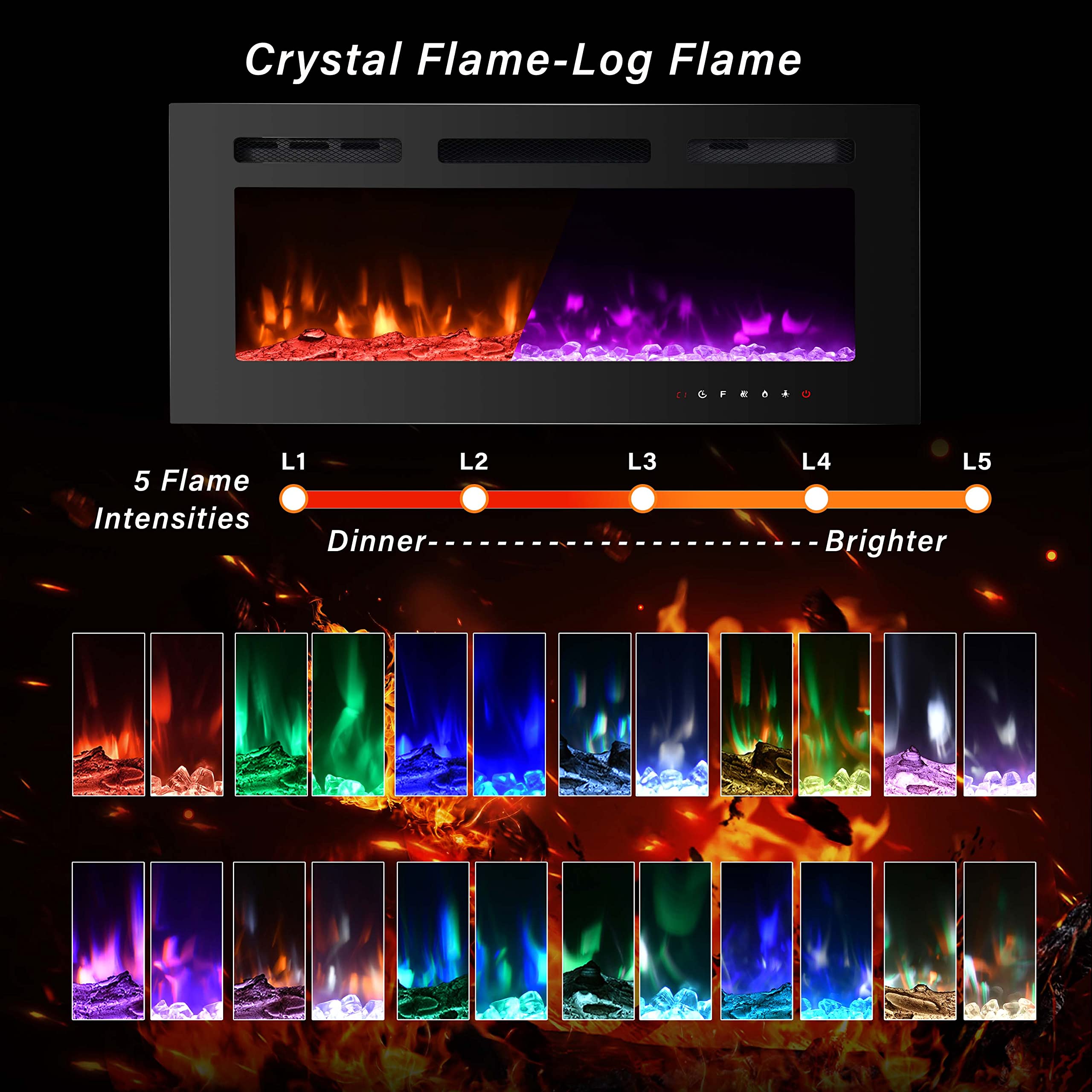 Electric Fireplace Wall Mounted