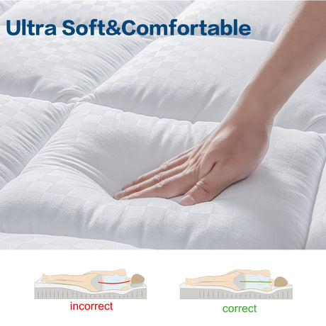 Queen Mattress Topper Pillow Top Extra Thick Cooling Mattress Pad Cover