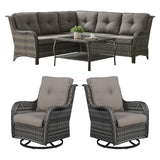 Wicker Patio Furniture Set - 7 Seater Rattan