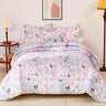 Garden Floral Bedding Set Queen,Reversible Comforter 3 Pieces